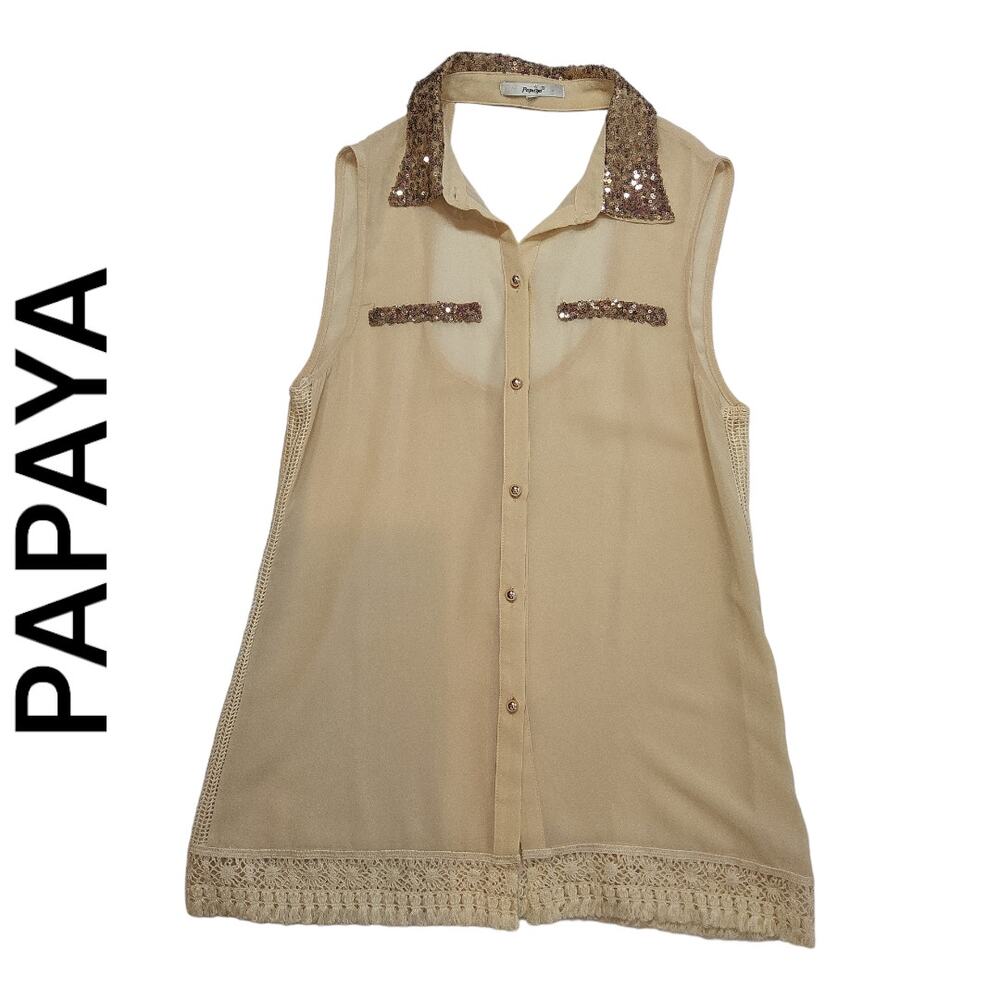 PAPAYA SLEEVELESS TOP SIZE S